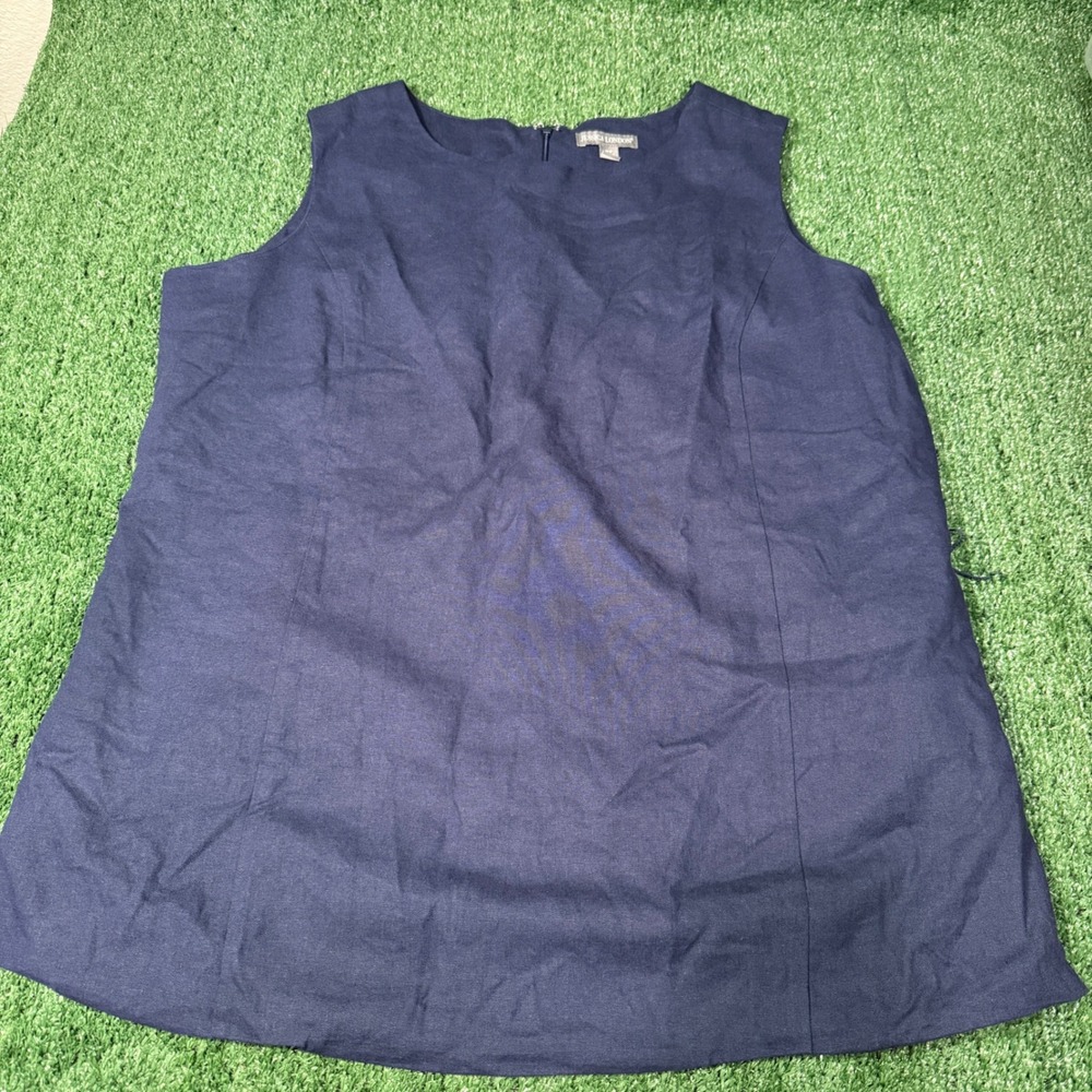 NWOT‎ Jessica London Navy Blue Sleeveless Linen Blend Sheath Dress Size 18W